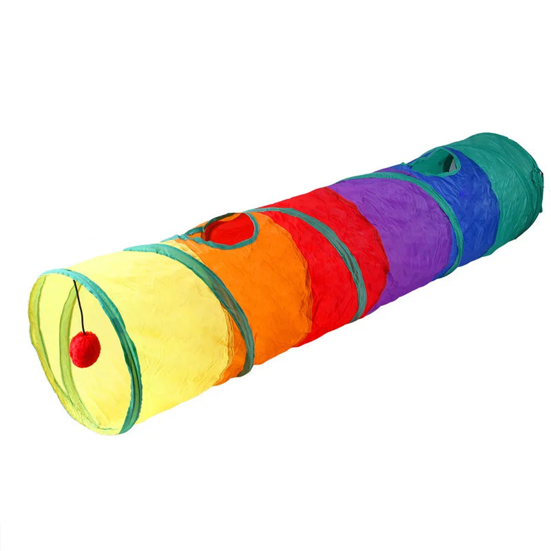 Rainbow Cat Tunnel – The Ultimate Playground for Curious Kitties! - Pet Bliss