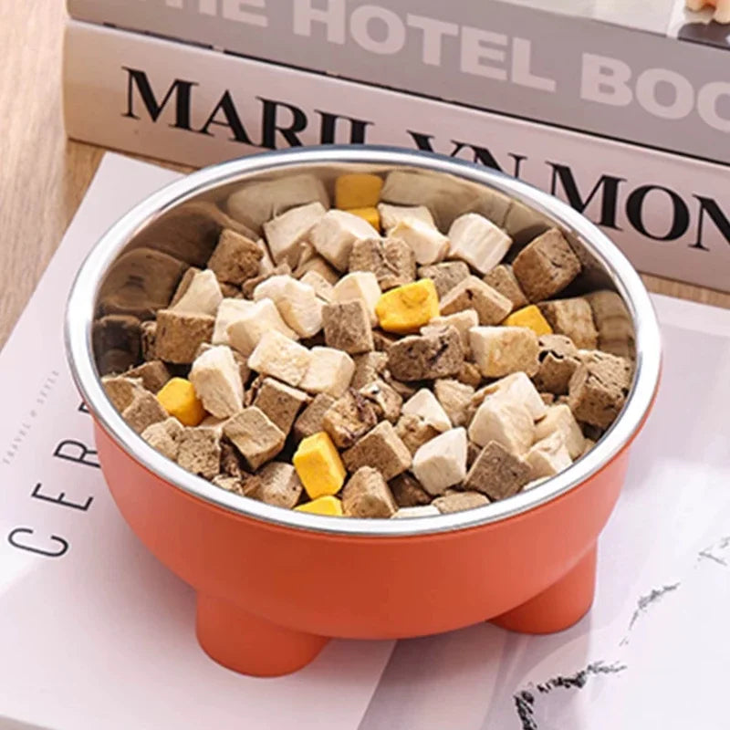 Bright Stainless-Steel Pet Bowl – Simple, Sturdy & Splash-Free - Pet Bliss