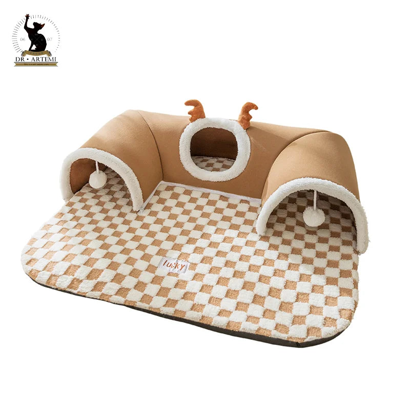 Play & Sleep Tunnel Cat Bed – Where Naps Meet Adventure 🐱🛋️ - Pet Bliss