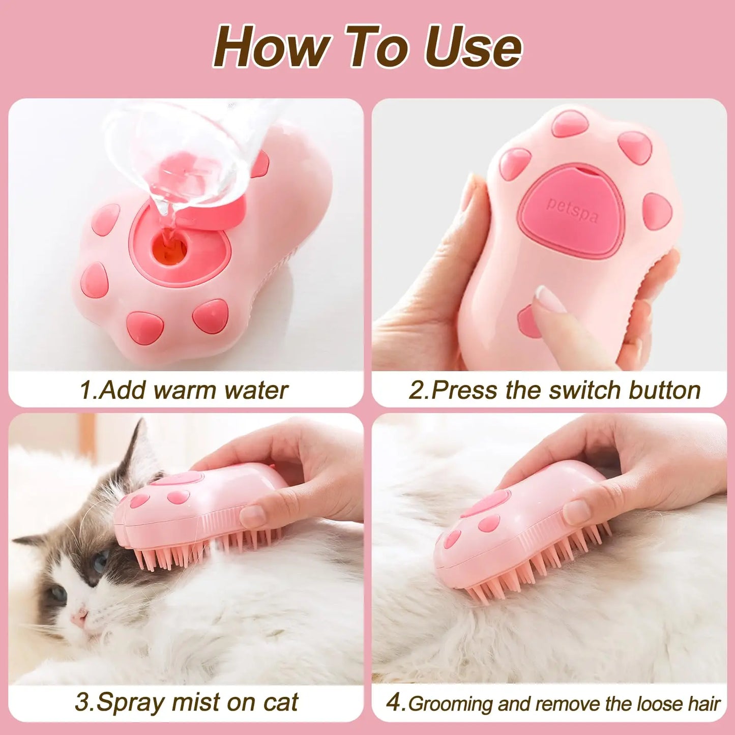 3-in-1 Pet Grooming Brush – Bath, Massage & Shedding Control! 🐾 - Pet Bliss