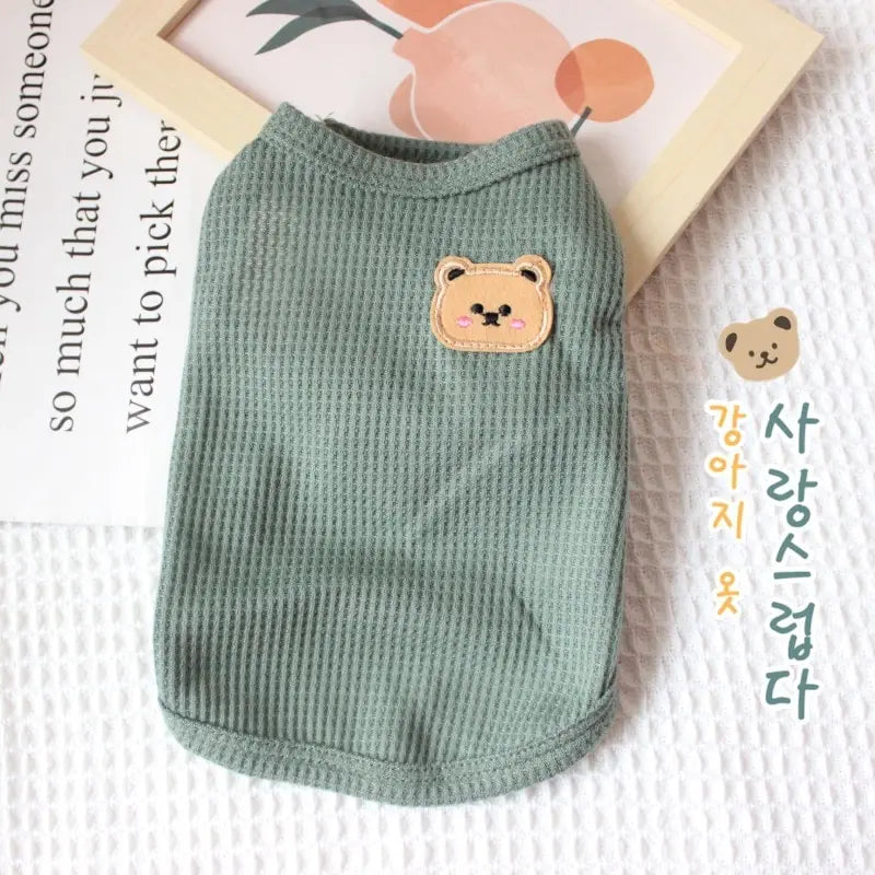 Ribbed Teddy Dog Shirt – Breathable & Adorable - Pet Bliss