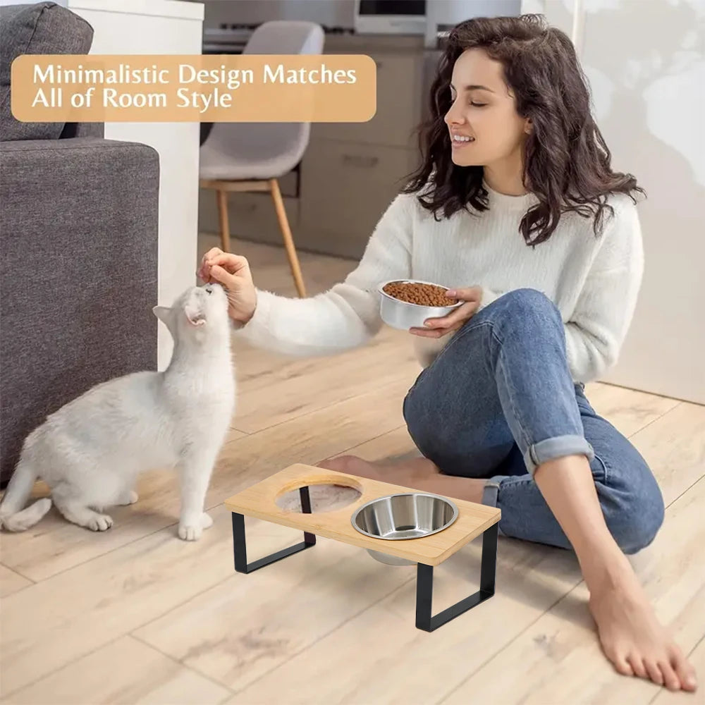 Modern Raised Pet Feeder – Minimal Design, Maximum Comfort - Pet Bliss