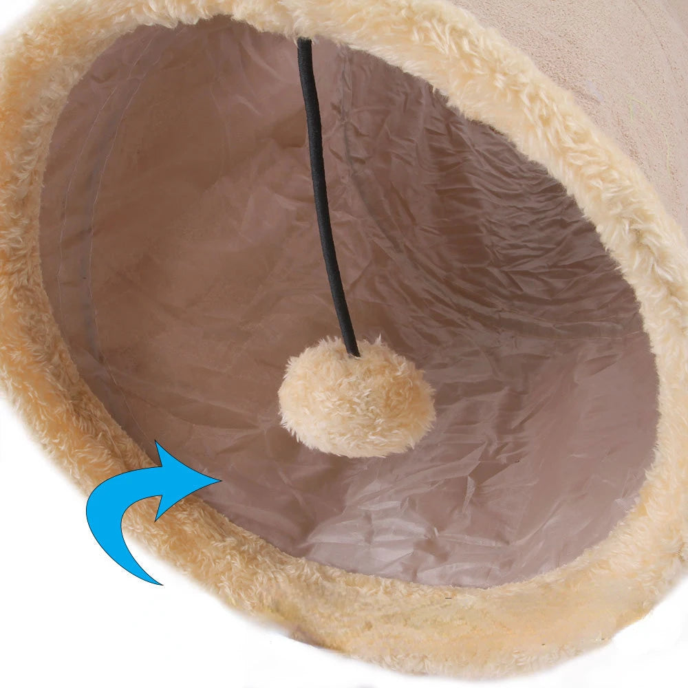Plush Cat Tunnel – Soft, Safe & So Much Fun - Pet Bliss