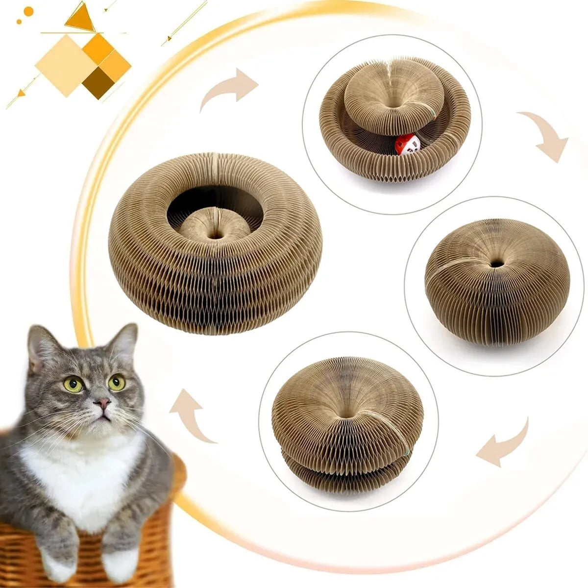Cat Hive Scratcher & Play Tunnel – 2-in-1 Fun Zone 🐾 - Pet Bliss