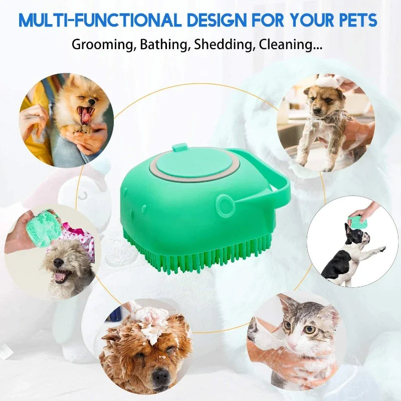 2-in-1 Pet Bath Brush & Shampoo Dispenser – Ultimate Grooming for Dogs & Cats!🛁 - Pet Bliss