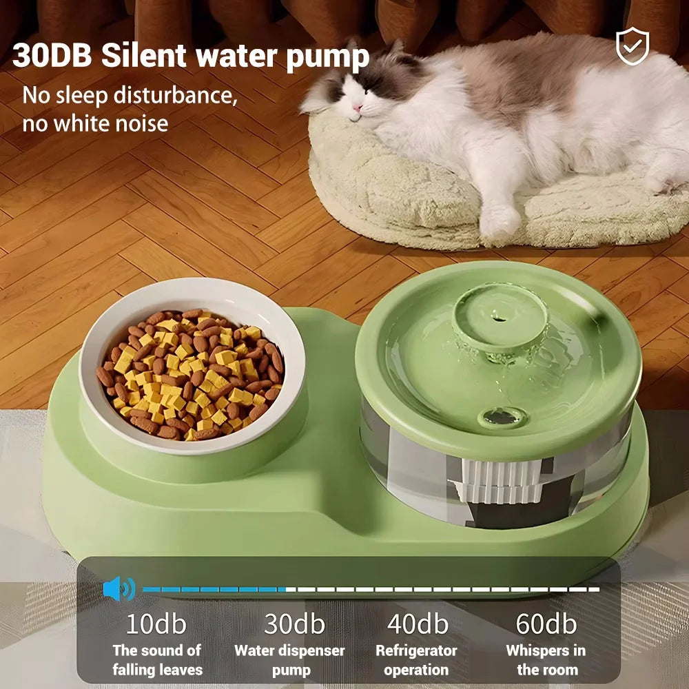 2-in-1 Cat Bowl & Water Fountain – Eat, Drink, and Thrive - Pet Bliss