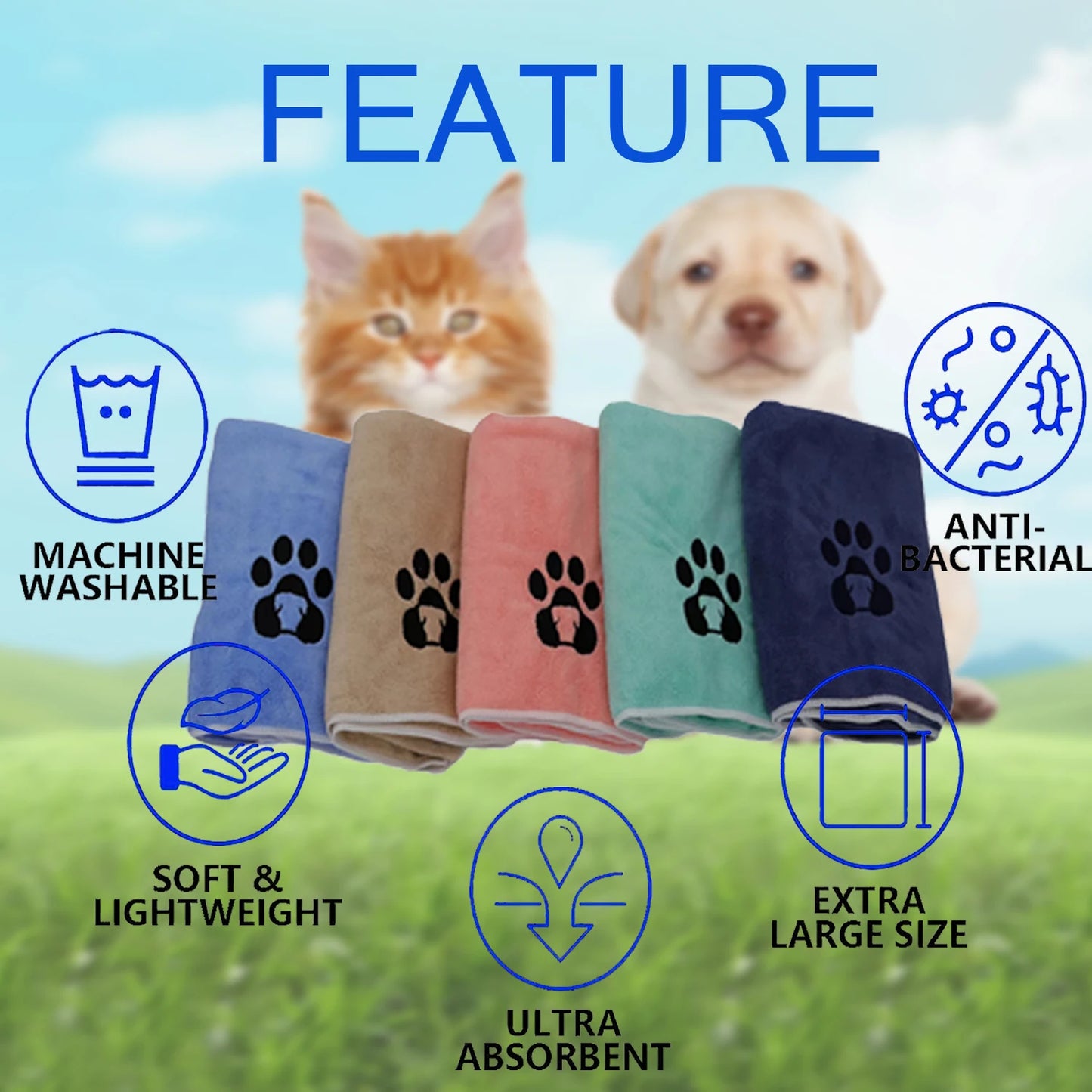 Ultra-Soft & Absorbent Pet Towel – Dry Your Pet in Seconds! - Pet Bliss