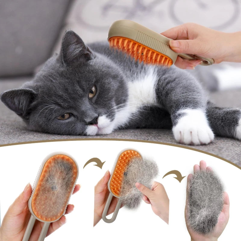 SteamEase 3-in-1 Pet Brush 🐾 - Pet Bliss