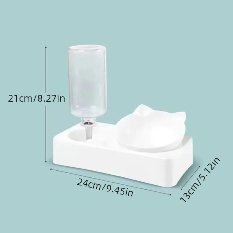 Minimalist Cat Bowl Set with Water Dispenser – Clean, Cute & Clever - Pet Bliss