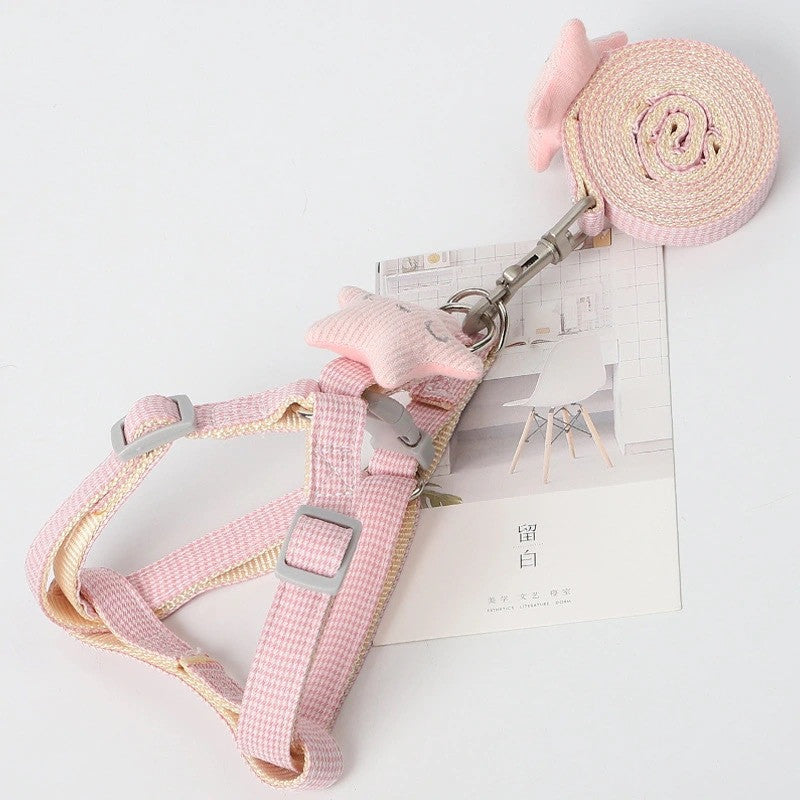 Adorable Cotton Harness & Leash Set – Soft, Stylish & Secure! - Pet Bliss