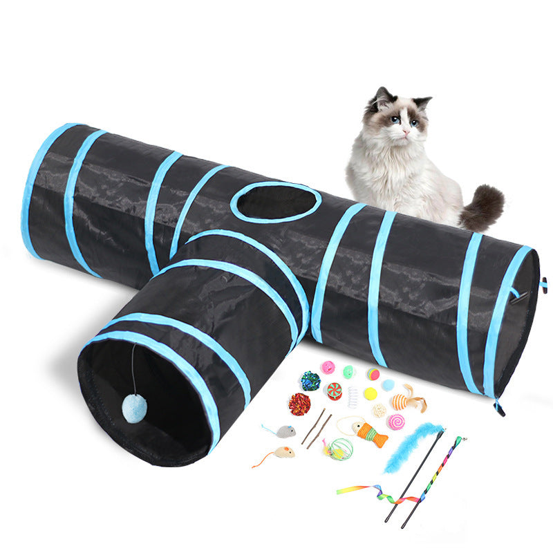 3-Way Cat Tunnel – Ultimate Fun for Playful Kitties! - Pet Bliss
