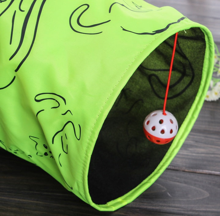 Glow Green Cat Tunnel – Play, Hide & Pounce in Style! - Pet Bliss
