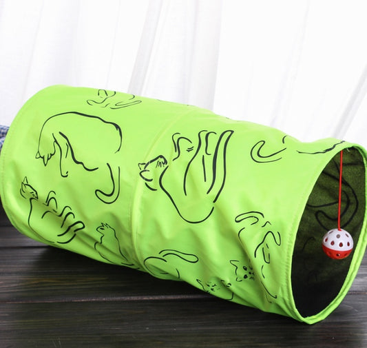 Glow Green Cat Tunnel – Play, Hide & Pounce in Style! - Pet Bliss