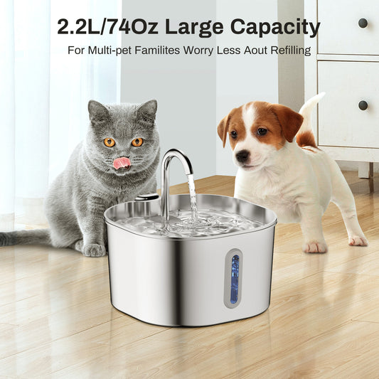 PureFlow Smart Stainless-Steel Pet Fountain - Pet Bliss