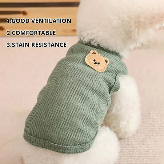 Ribbed Teddy Dog Shirt – Breathable & Adorable - Pet Bliss