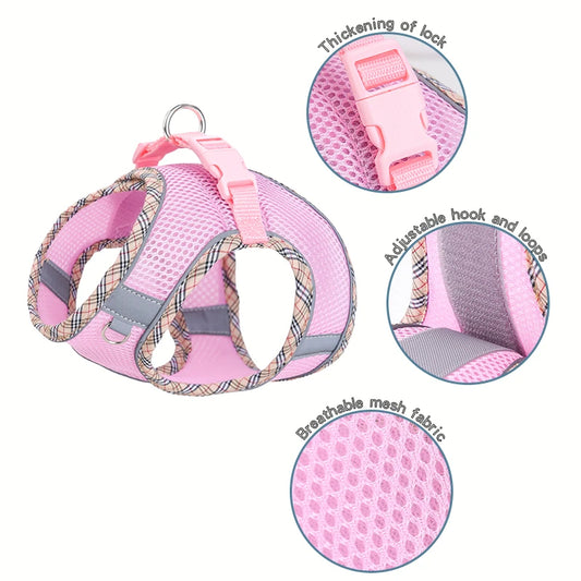 Breathable Mesh Pet Harness – Safe & Stylish Walks for Your Furry Companion! - Pet Bliss