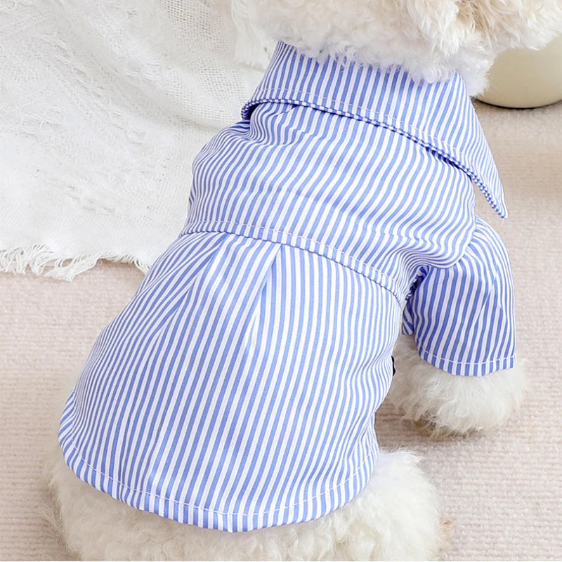 👔 Striped Pet Shirt with Bow Tie – Dapper & Adorable! 🐶 - Pet Bliss