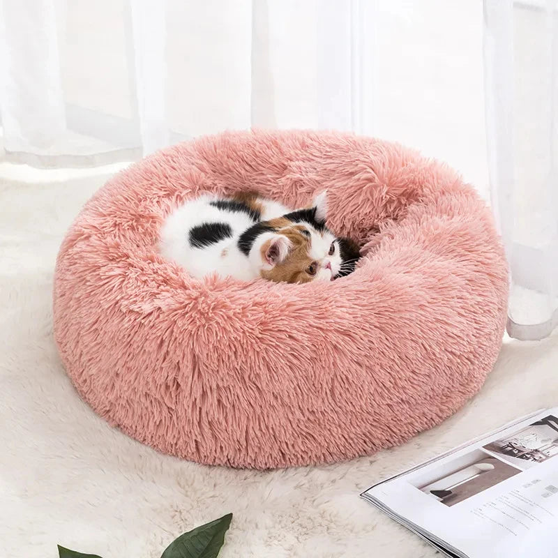 Donut Cuddle Bed – Soothing Sleep for Cats & Small Dogs - Pet Bliss