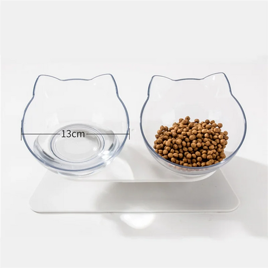 Tilted Cat Ear Bowl Set – Cute, Comfy, and Clean - Pet Bliss