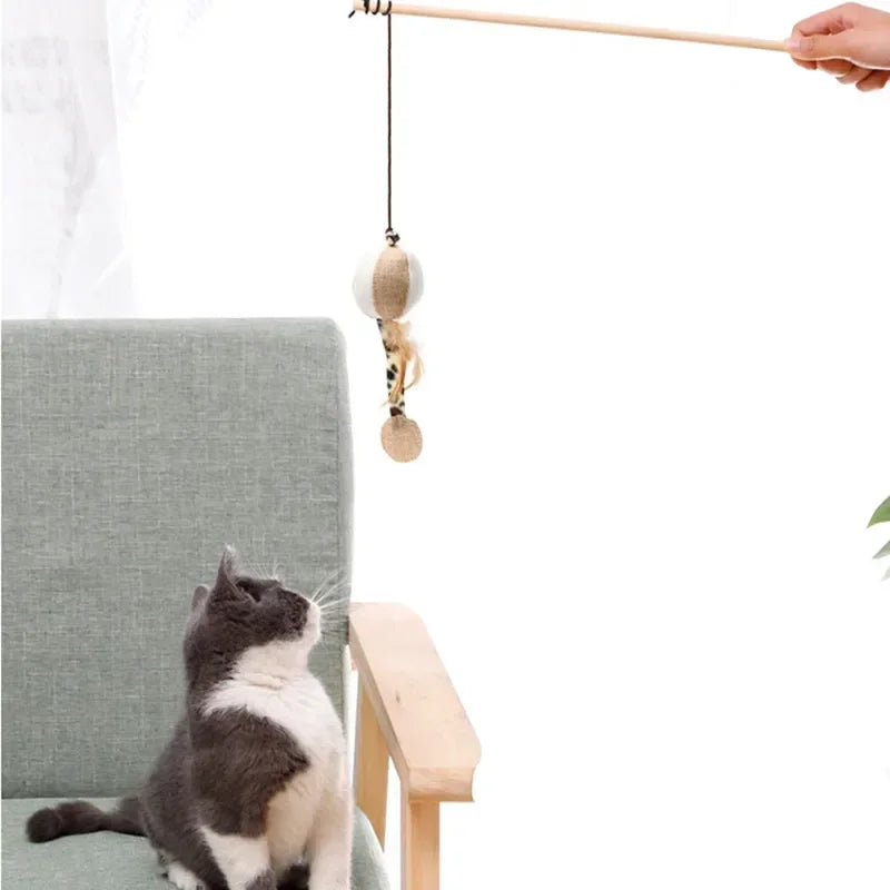 Interactive Cat Wand Toy Set 🎣 - Pet Bliss