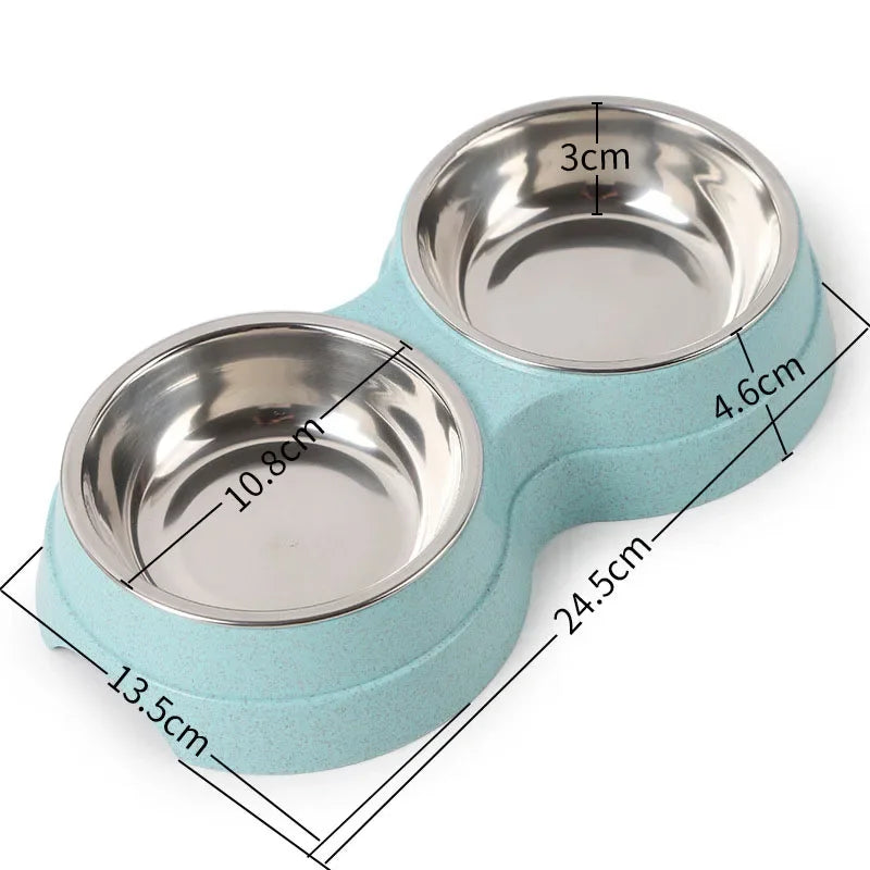 Double Stainless-Steel Pet Bowls – Mealtime Made Simple - Pet Bliss