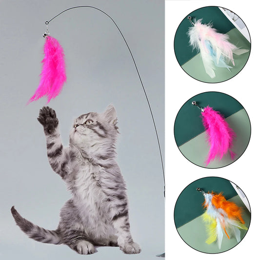 Feather Cat Teaser Wand – Interactive Fun for Your Feline - Pet Bliss