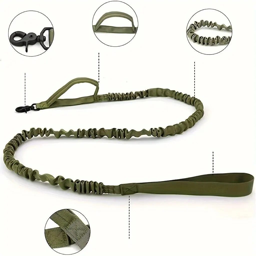 Tactical Bungee Dog Leash – Strong, Stretchy, and Built for Action - Pet Bliss