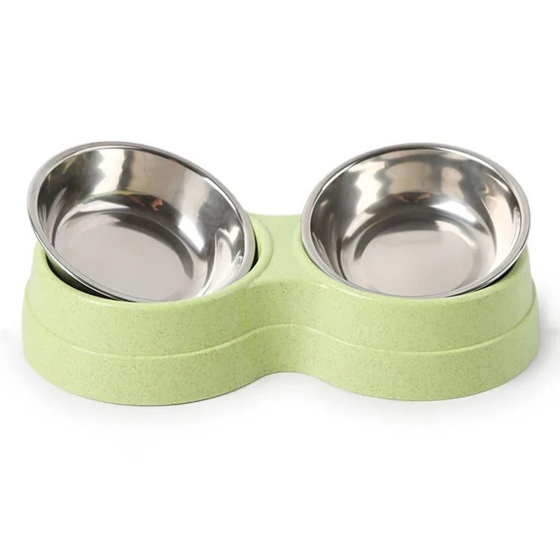 Double Stainless-Steel Pet Bowls – Mealtime Made Simple - Pet Bliss
