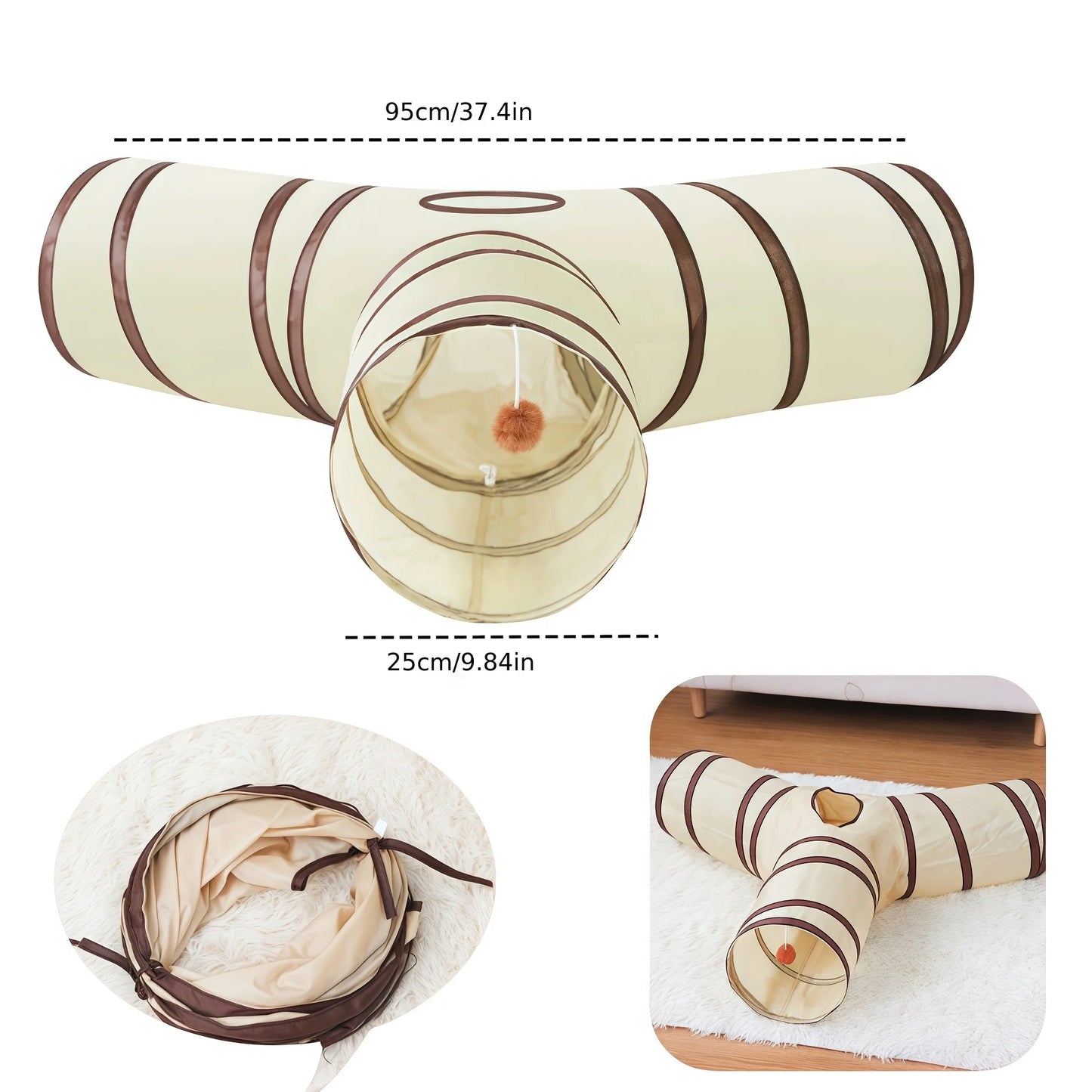 Foldable Cat Tunnel – Hide, Pounce, and Play All Day - Pet Bliss