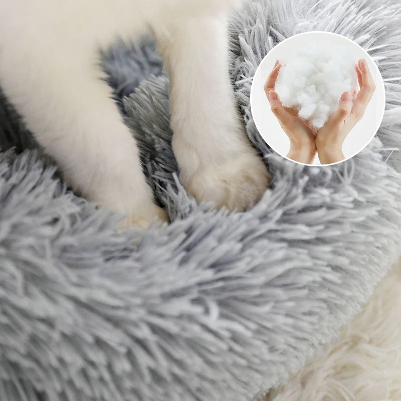 Donut Cuddle Bed – Soothing Sleep for Cats & Small Dogs - Pet Bliss