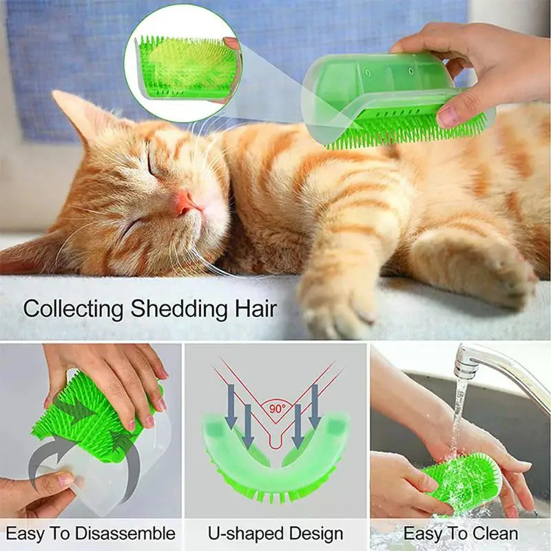 Cat Self-Grooming Corner – The Purr-fect Scratch & Massage Combo! - Pet Bliss