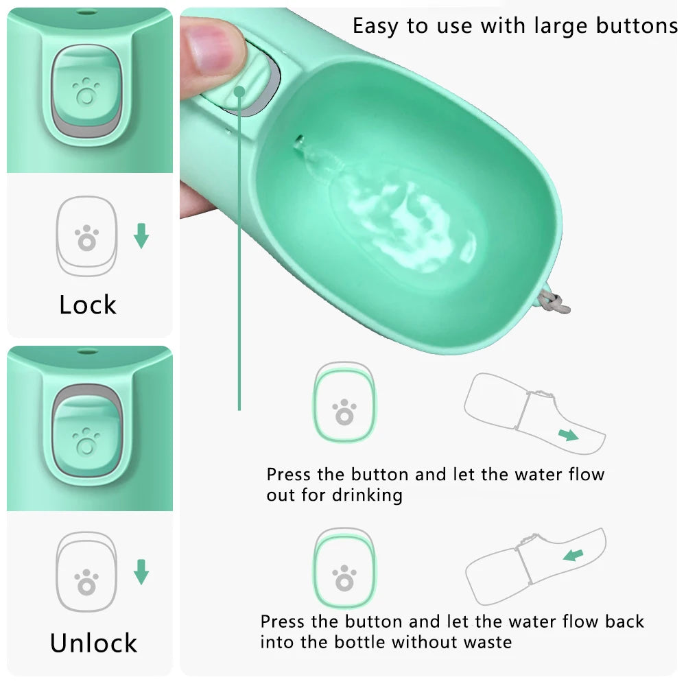 Portable One-Touch Pet Water Bottle – Hydration On-the-Go! - Pet Bliss