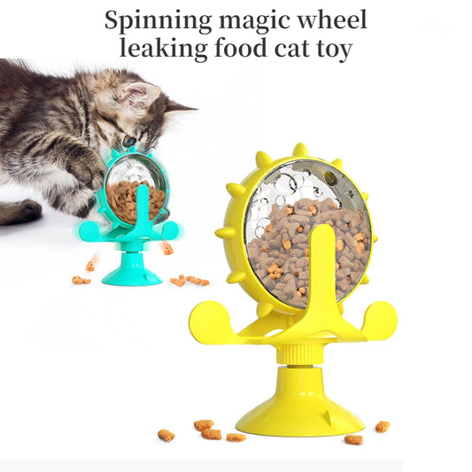 Spinning Magic Wheel – Interactive Food Dispenser for Cats🎡 - Pet Bliss