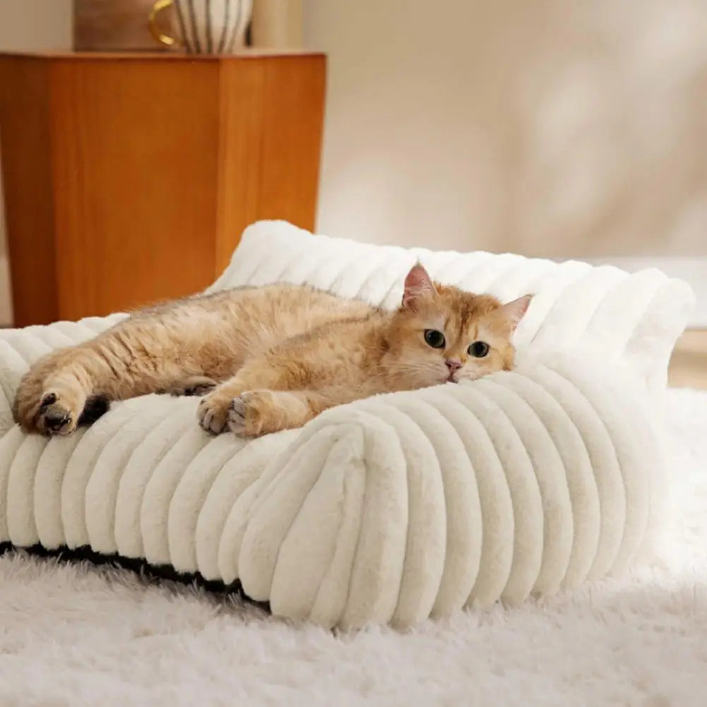 Plush Sofa Pet Bed – Cozy Lounger for Cats & Dogs - Pet Bliss
