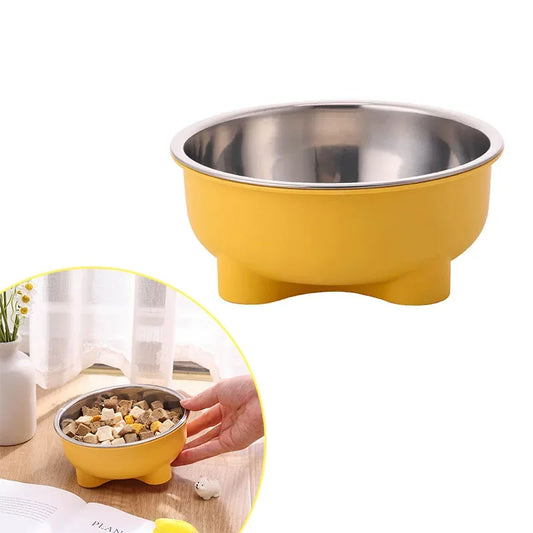 Bright Stainless-Steel Pet Bowl – Simple, Sturdy & Splash-Free - Pet Bliss