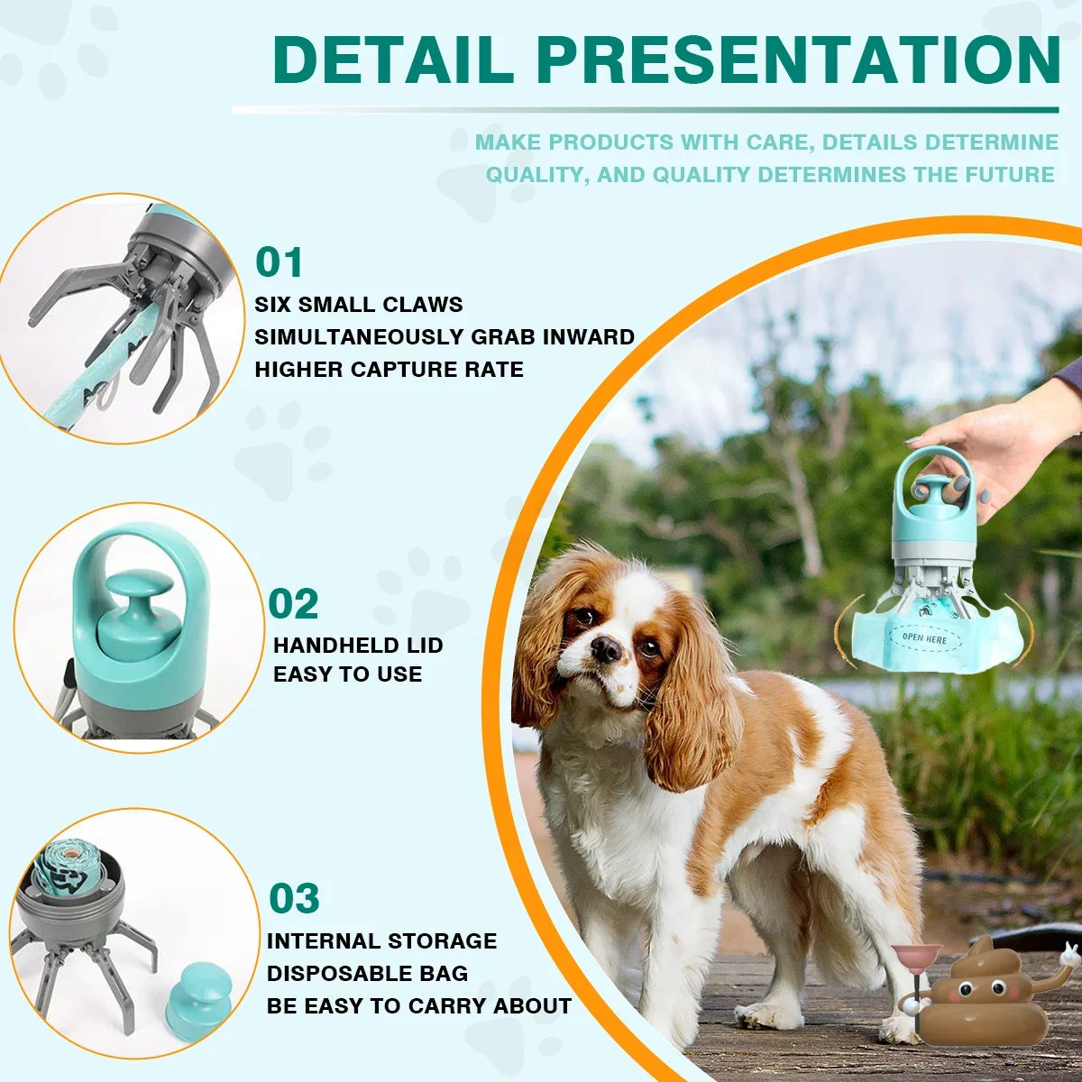 6-Claw Pooper Scooper – Mess-Free, Hands-Free, Stress-Free Cleanup! - Pet Bliss