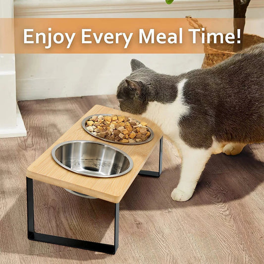 Modern Raised Pet Feeder – Minimal Design, Maximum Comfort - Pet Bliss