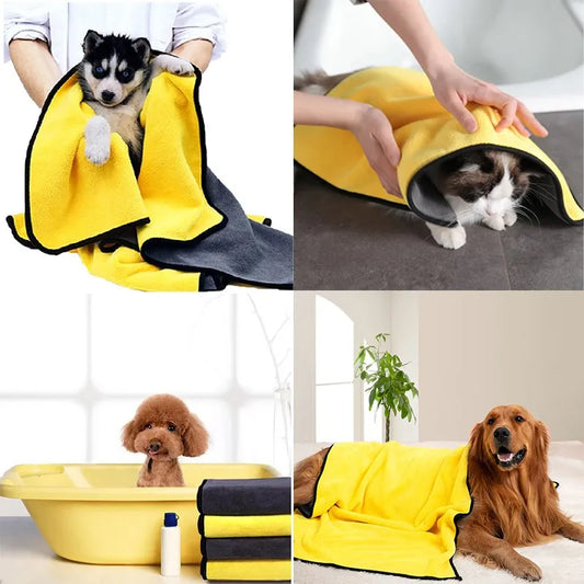 Microfiber Pet Drying Towel – Quick & Gentle Drying for Your Furry Friends! - Pet Bliss