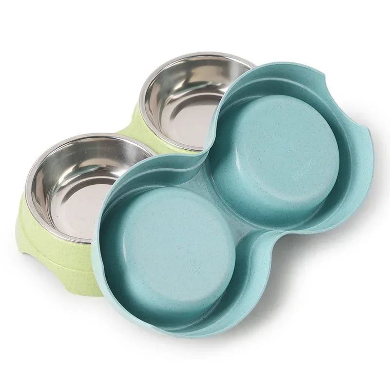 Double Stainless-Steel Pet Bowls – Mealtime Made Simple - Pet Bliss