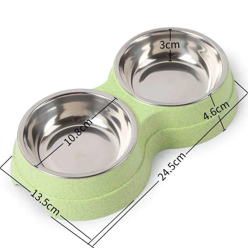 Double Stainless-Steel Pet Bowls – Mealtime Made Simple - Pet Bliss