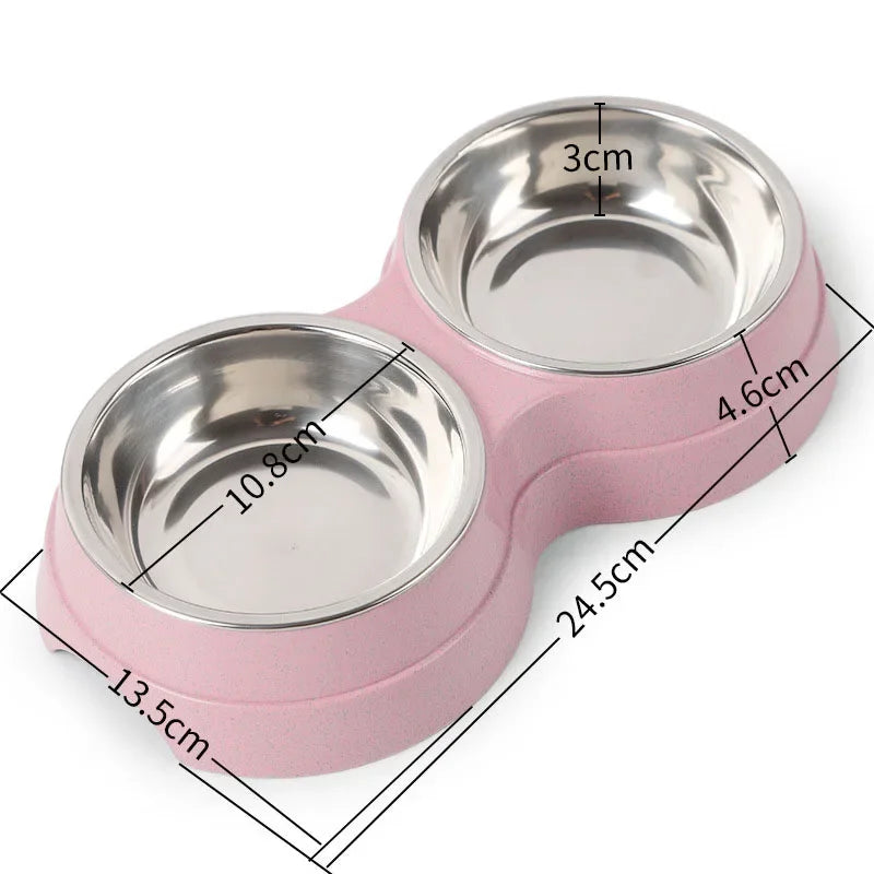 Double Stainless-Steel Pet Bowls – Mealtime Made Simple - Pet Bliss