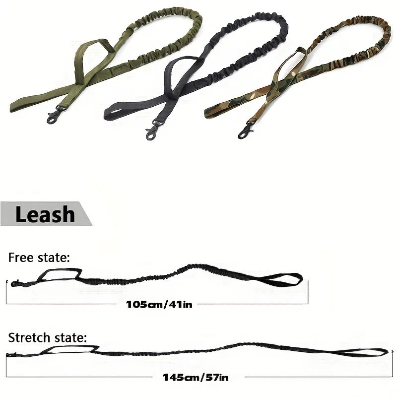 Tactical Bungee Dog Leash – Strong, Stretchy, and Built for Action - Pet Bliss