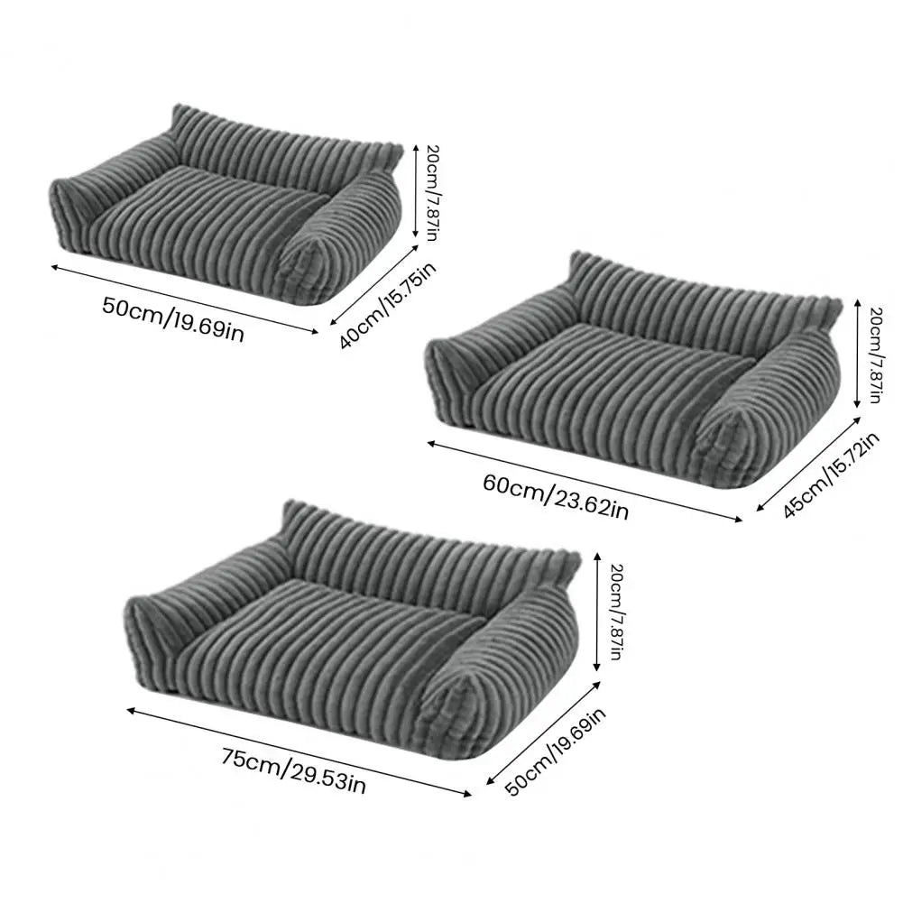 Plush Sofa Pet Bed – Cozy Lounger for Cats & Dogs - Pet Bliss