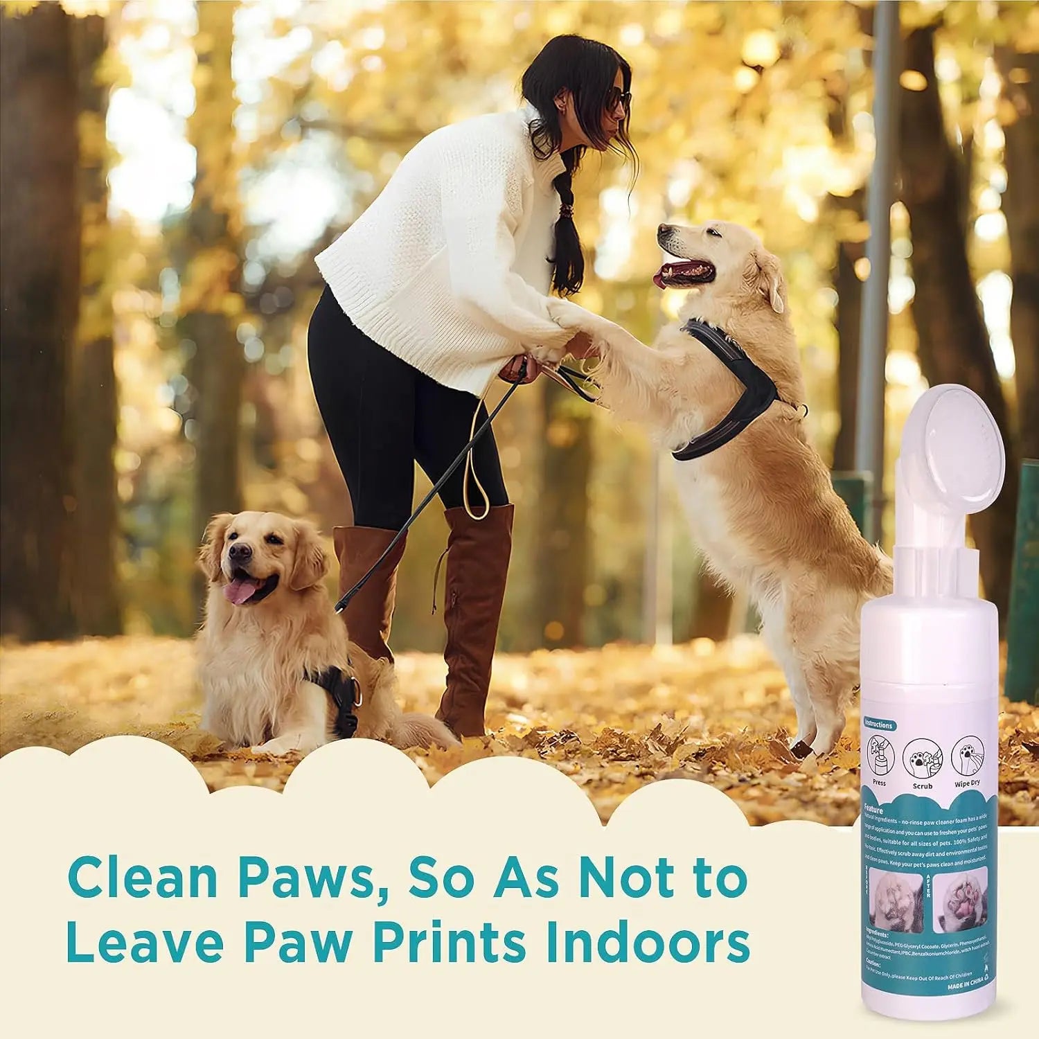 No-Rinse Foaming Pet Paw Cleanser - Pet Bliss