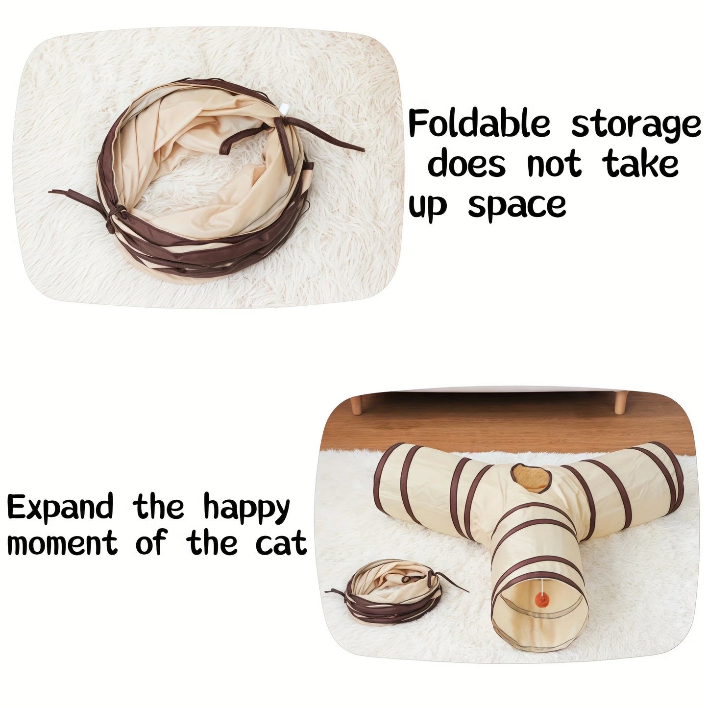 Foldable Cat Tunnel – Hide, Pounce, and Play All Day - Pet Bliss