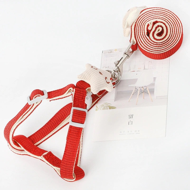 Adorable Cotton Harness & Leash Set – Soft, Stylish & Secure! - Pet Bliss